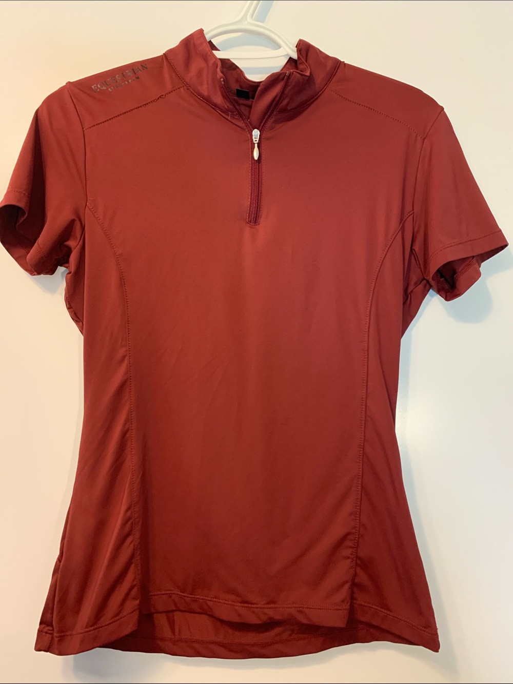 Equestrian Stockholm Riding Shirt Wine Burgundy SZ S Horse